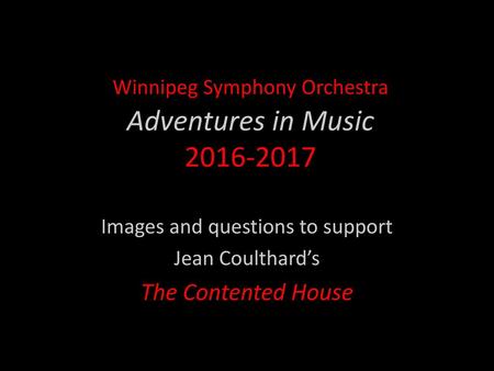 Winnipeg Symphony Orchestra Adventures in Music