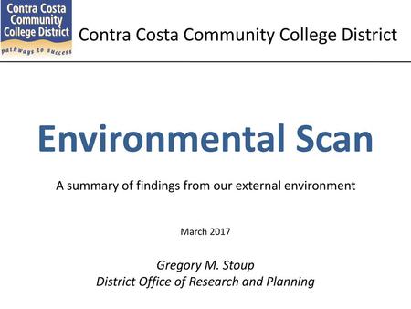 Environmental Scan Contra Costa Community College District