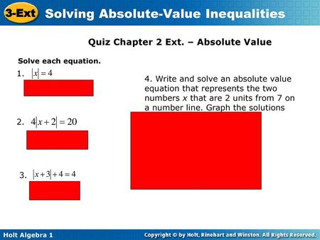 Quiz Chapter 2 Ext. – Absolute Value