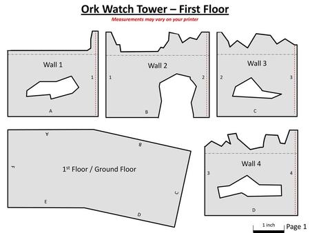 Ork Watch Tower – First Floor Measurements may vary on your printer