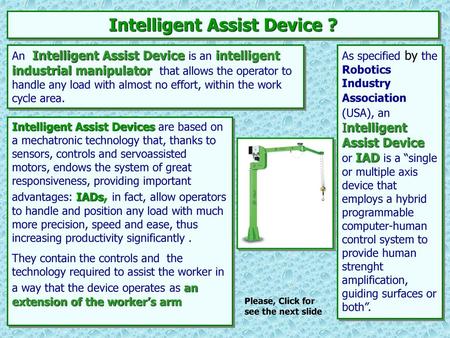 Intelligent Assist Device ?