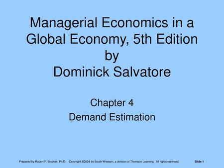 Chapter 4 Demand Estimation