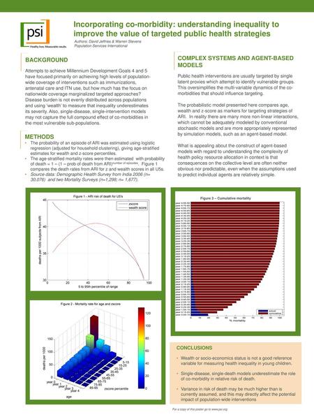 Incorporating co-morbidity: understanding inequality to improve the value of targeted public health strategies Authors: David Jeffries & Warren Stevens.