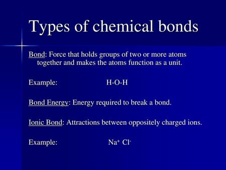 Types of chemical bonds