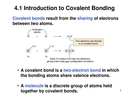 4.1 Introduction to Covalent Bonding