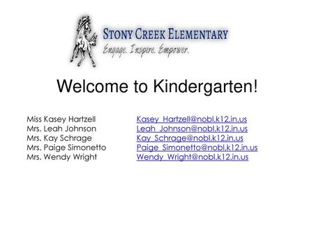 Welcome to Kindergarten!