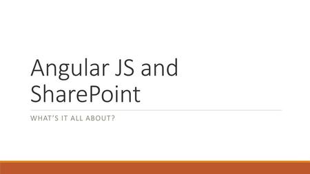 Angular JS and SharePoint