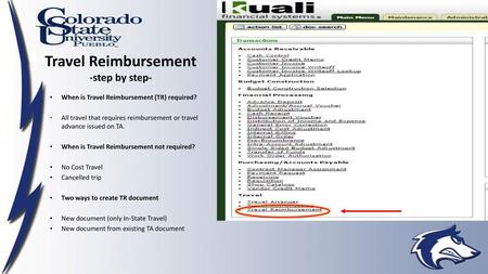 Travel Reimbursement -step by step-