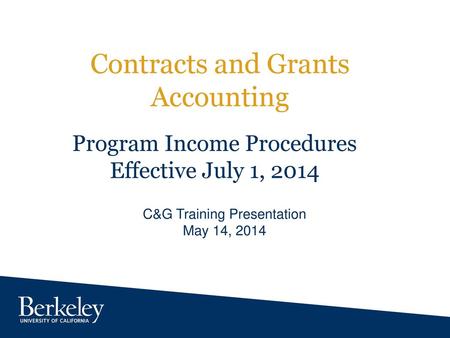 Contracts and Grants Accounting