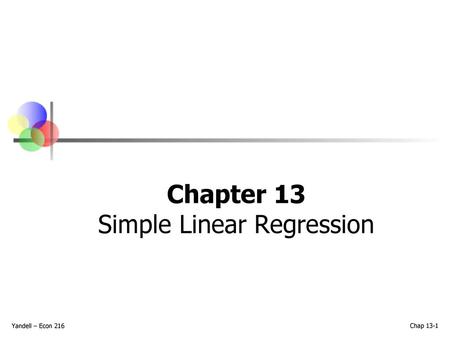 Chapter 13 Simple Linear Regression