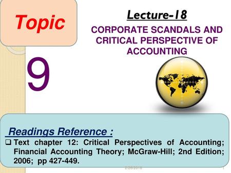 CORPORATE SCANDALS AND CRITICAL PERSPECTIVE OF ACCOUNTING