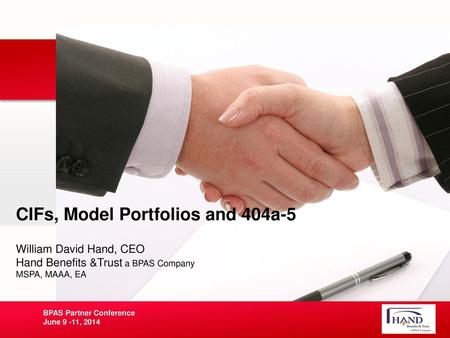 CIFs, Model Portfolios and 404a-5