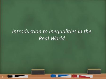 Introduction to Inequalities in the Real World