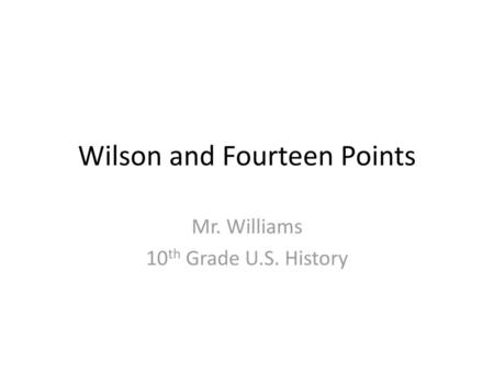 Wilson and Fourteen Points