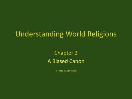 Understanding World Religions