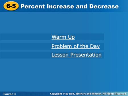 Percent Increase and Decrease