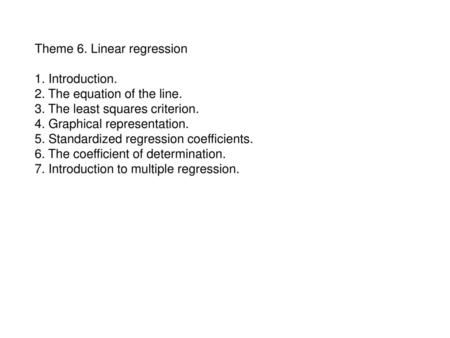 Theme 6. Linear regression