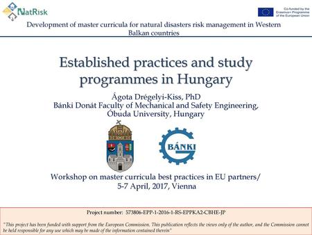 Established practices and study programmes in Hungary