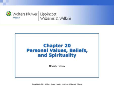 Chapter 20 Personal Values, Beliefs, and Spirituality