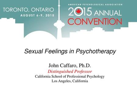 Sexual Feelings in Psychotherapy