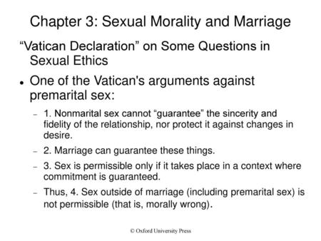 Chapter 3: Sexual Morality and Marriage