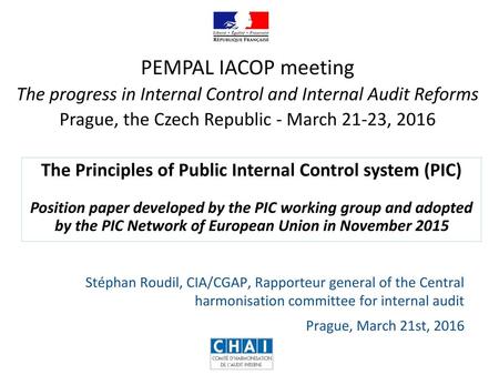 The Principles of Public Internal Control system (PIC)