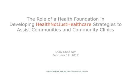 The Role of a Health Foundation in