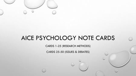 AICE Psychology Note Cards