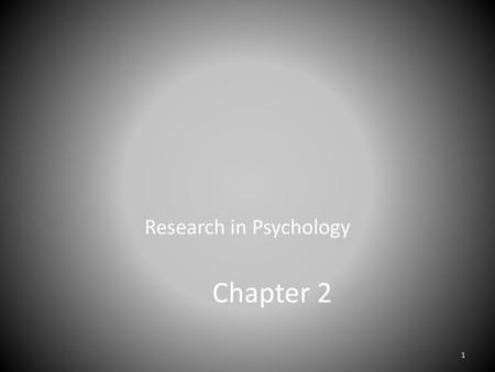 Research in Psychology