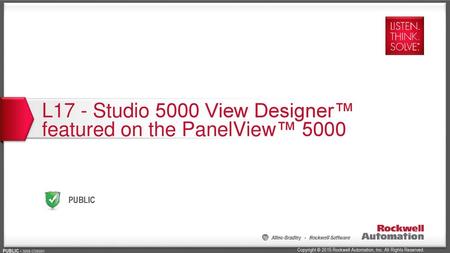 L17 - Studio 5000 View Designer™ featured on the PanelView™ 5000