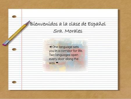 Bienvenidos a la clase de Español