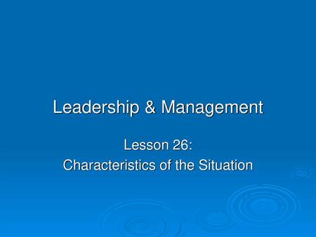 Leadership & Management