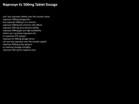 Naprosyn Ec 500mg Tablet Dosage