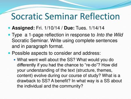 Socratic Seminar Reflection