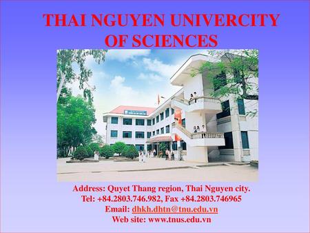 THAI NGUYEN UNIVERCITY OF SCIENCES