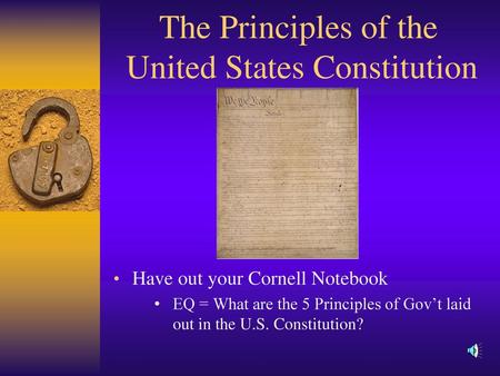 The Principles of the United States Constitution