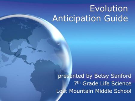 Evolution Anticipation Guide