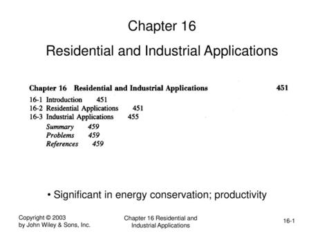 Residential and Industrial Applications