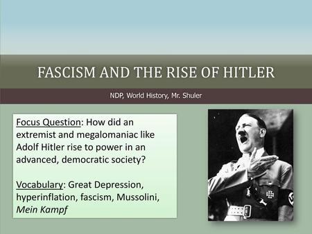 Fascism and the Rise of Hitler