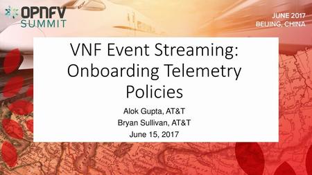 VNF Event Streaming: Onboarding Telemetry Policies