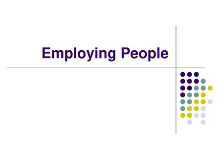 Employing People.