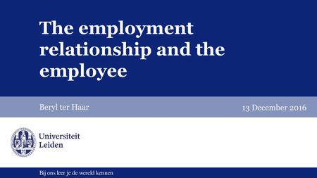 The employment relationship and the employee