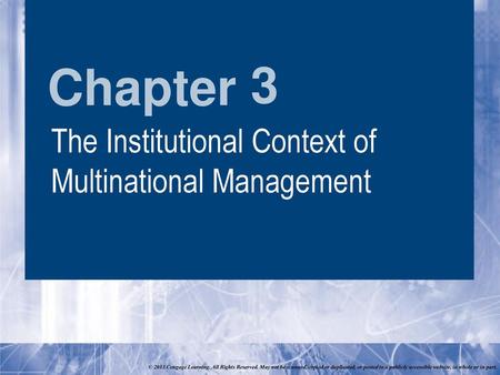 3 The Institutional Context of Multinational Management.