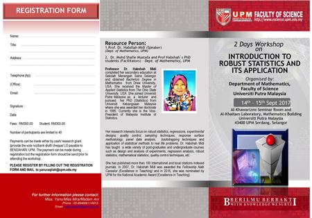 FACULTY OF SCIENCE REGISTRATION FORM INTRODUCTION TO