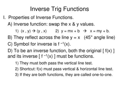 Inverse Trig Functions