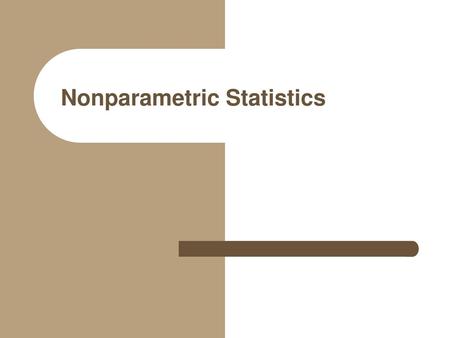 Nonparametric Statistics