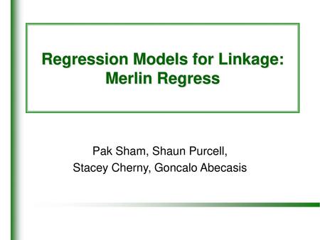 Regression Models for Linkage: Merlin Regress