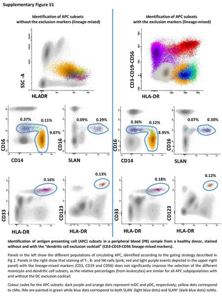 SSC -A SLAN CD16 CD14 CD3-CD19-CD56 CD123 HLA-DR CD33