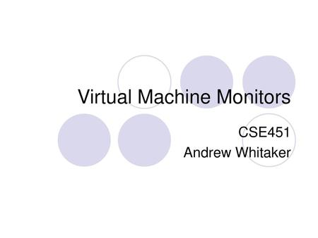 Virtual Machine Monitors