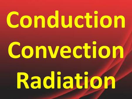 Conduction Convection Radiation